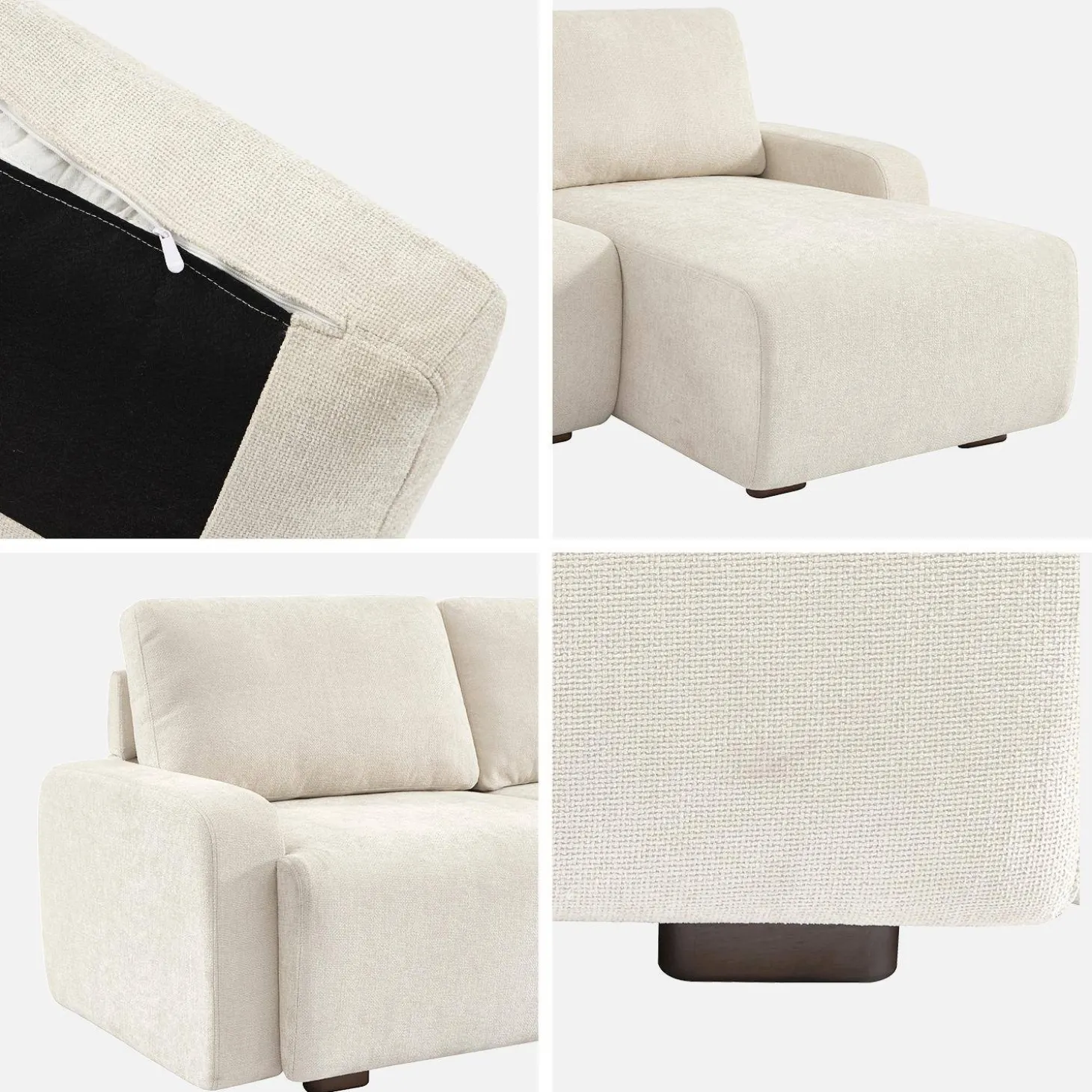 3-Sitzer Ecksofa Recamiere rechts mit Stoffbezug