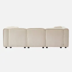 3-Sitzer Ecksofa Recamiere rechts Stoffbezug 2 quadratische Kissen