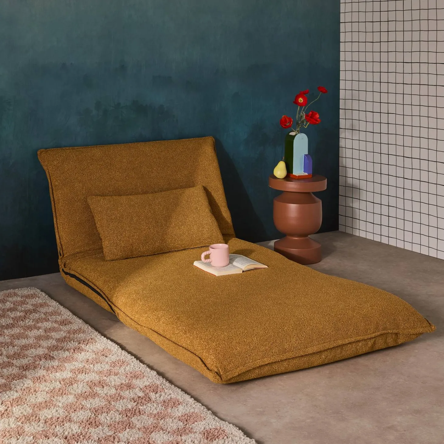 1-Sitzer Schlafsessel mit Bezug aus strukturiertem Bouclé