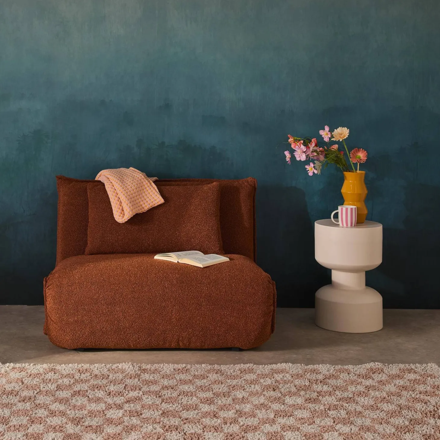 1-Sitzer Schlafsessel mit Bezug aus strukturiertem Bouclé