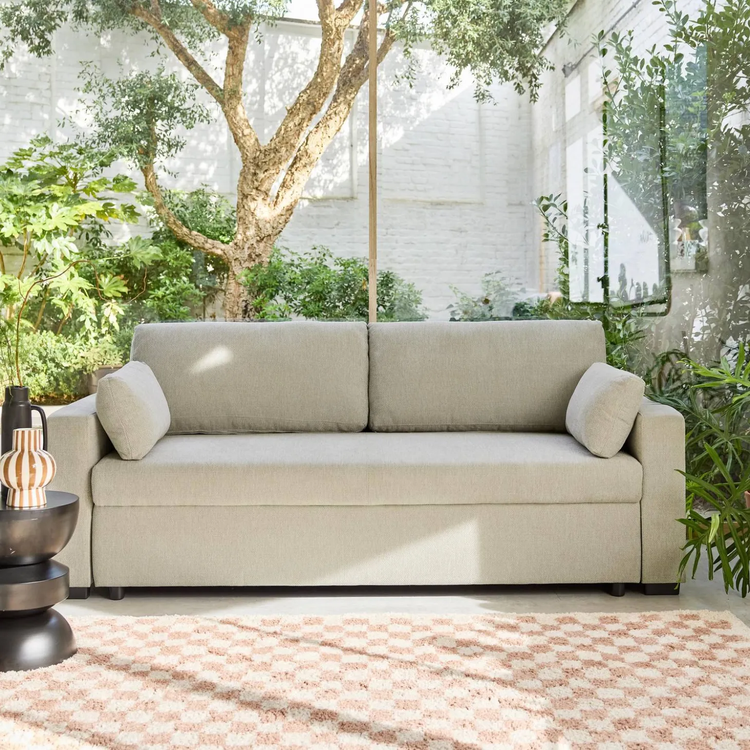 3-Sitzer Schlafsofa Chenille-Bezug