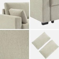 3-Sitzer Schlafsofa Chenille-Bezug