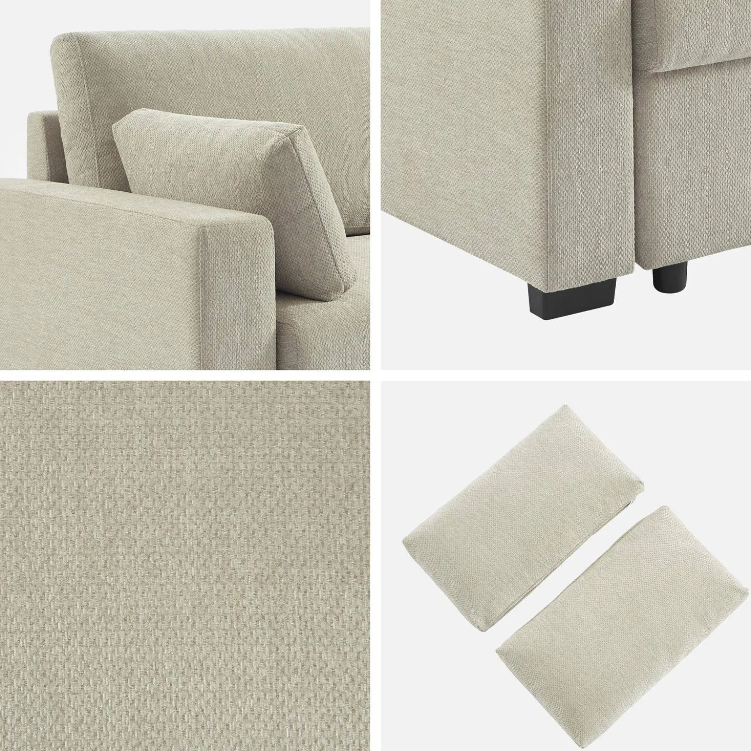 3-Sitzer Schlafsofa Chenille-Bezug