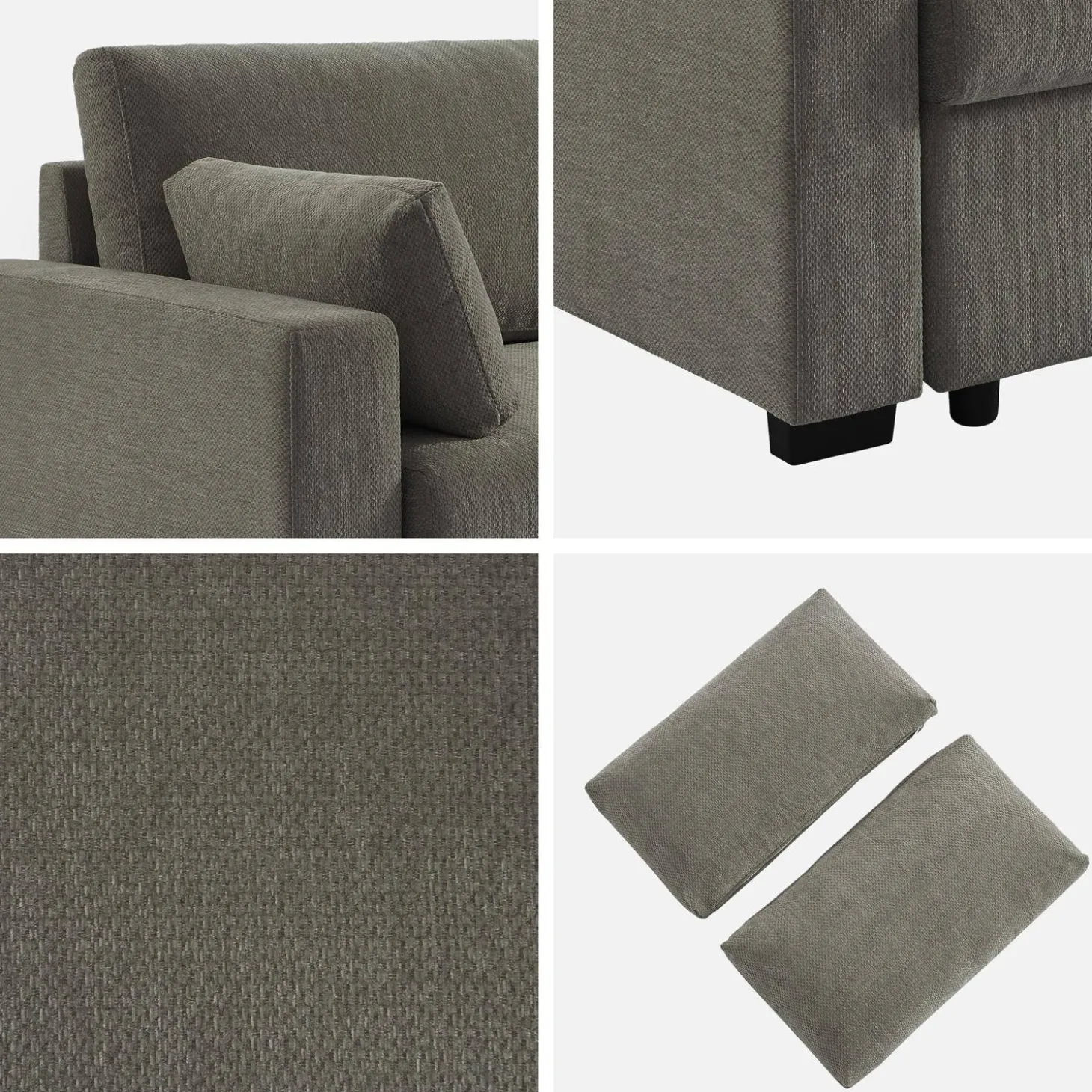 3-Sitzer Schlafsofa Chenille-Bezug