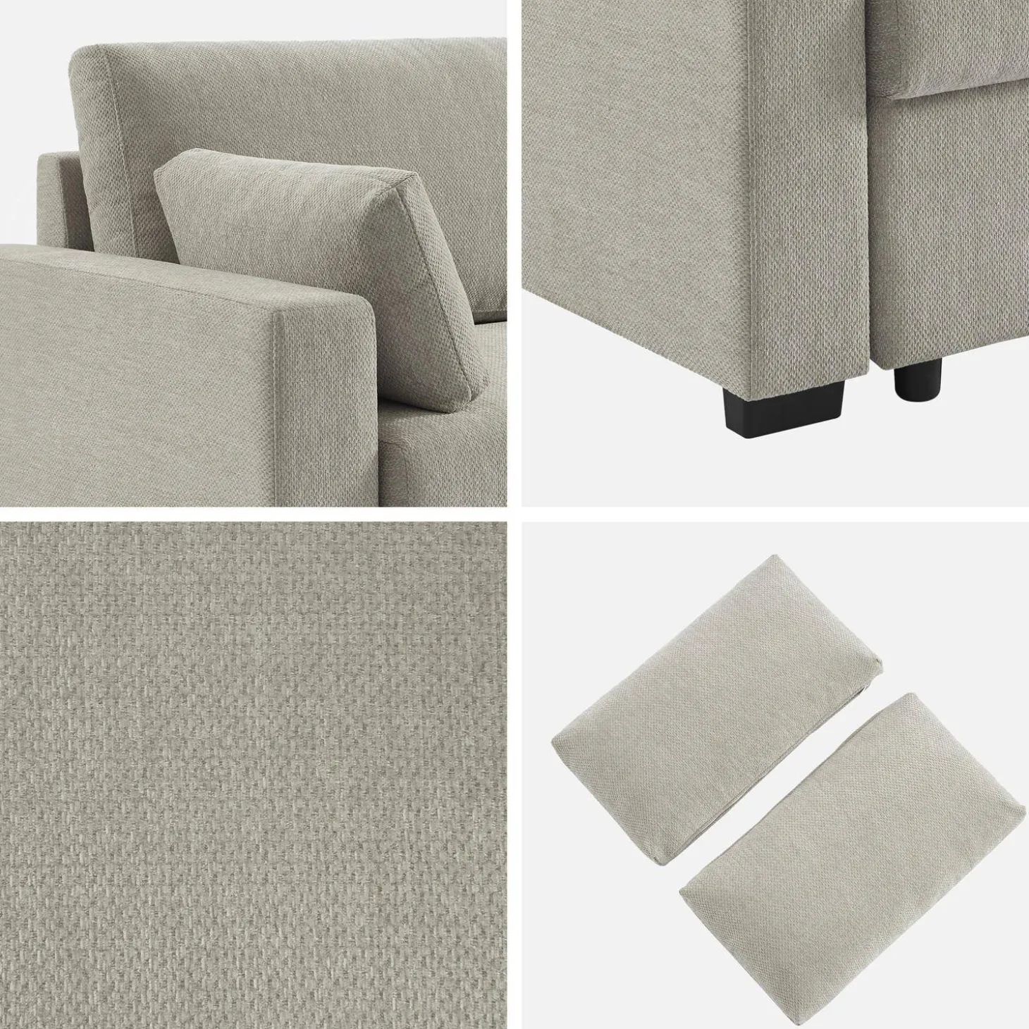 3-Sitzer Schlafsofa Chenille-Bezug
