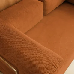 3-Sitzer-Schlafsofa im Vintage-Stil mit Cordbezug und verchromtem Außengestell