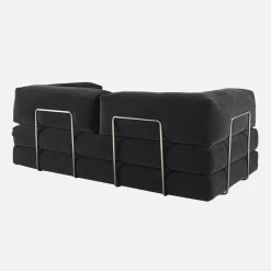 3-Sitzer-Schlafsofa im Vintage-Stil mit Cordbezug und verchromtem Außengestell