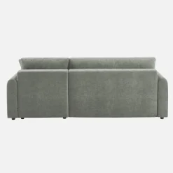 3-Sitzer Schlafsofa mit beidseitig montierbarer Recamiere, Stoffbezug und Stauraum