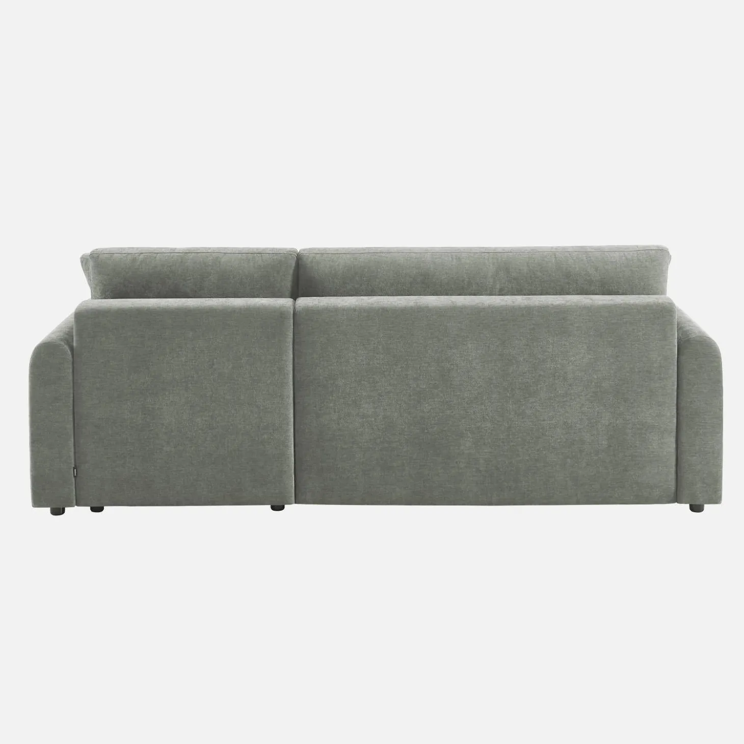 3-Sitzer Schlafsofa mit beidseitig montierbarer Recamiere, Stoffbezug und Stauraum