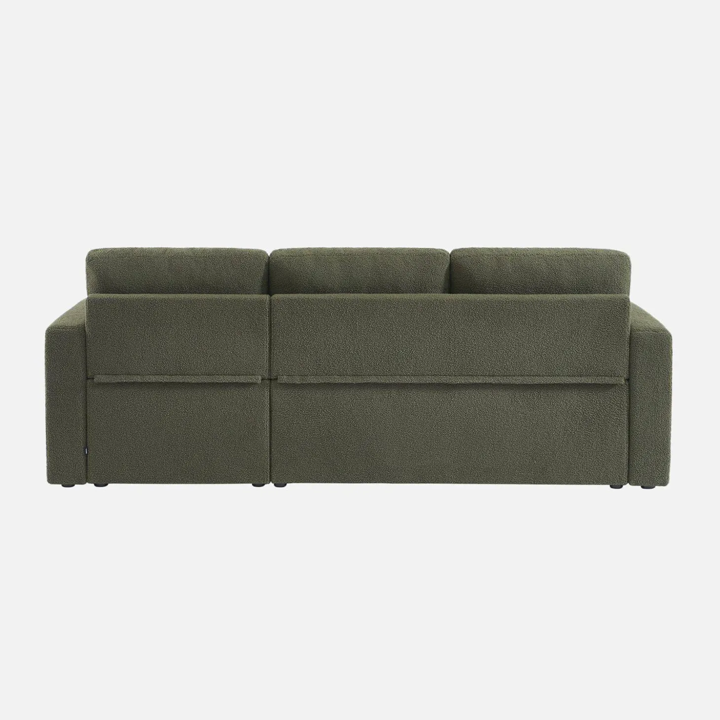 3-Sitzer Schlafsofa mit beidseitig montierbarer Recamiere und Bouclé-Bezug