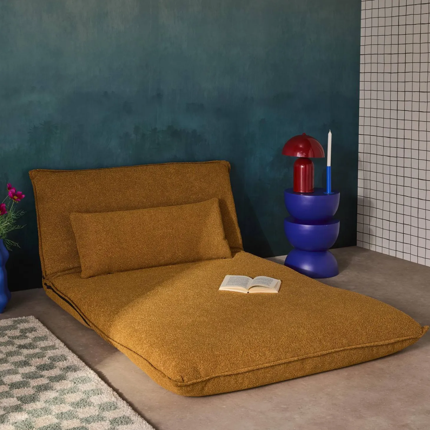 2-Sitzer Schlafsofa mit Bezug aus strukturiertem Bouclé