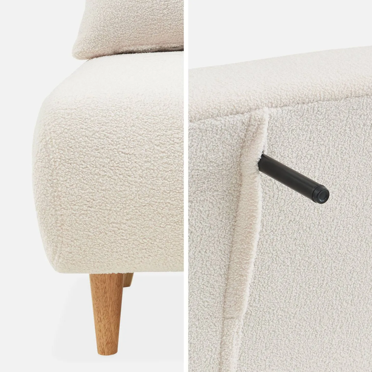2-Sitzer Schlafsofa mit Bouclé-Bezug