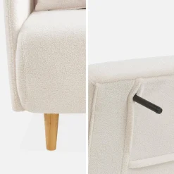 2-Sitzer Schlafsofa mit Bouclé-Bezug