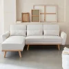 3-Sitzer Schlafsofa mit Bouclé-Bezug und beidseitig montierbarer Recamiere
