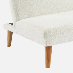 3-Sitzer Schlafsofa mit Bouclé-Bezug und Holzfüßen