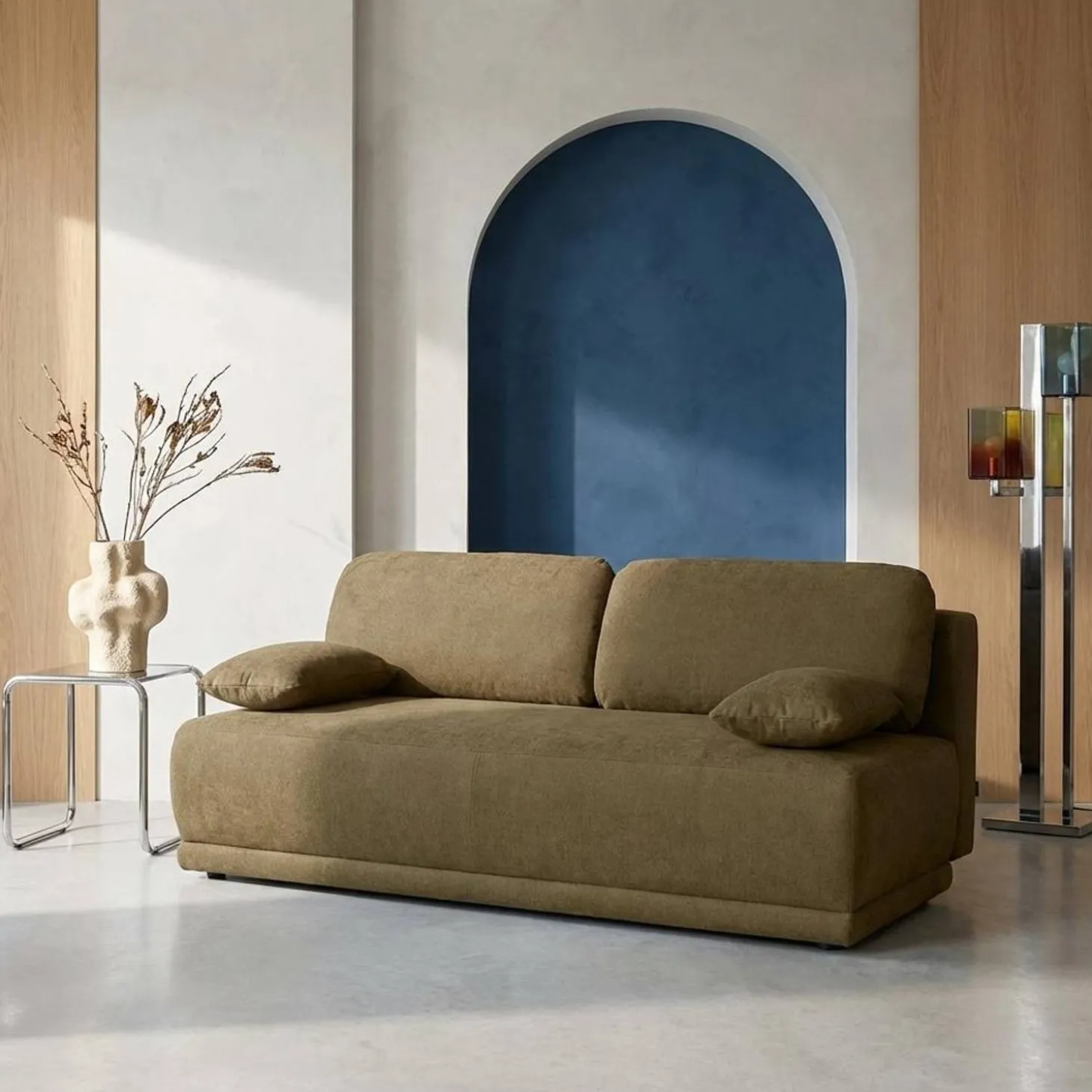 3-Sitzer Schlafsofa mit Chenille-Bezug und Stauraum