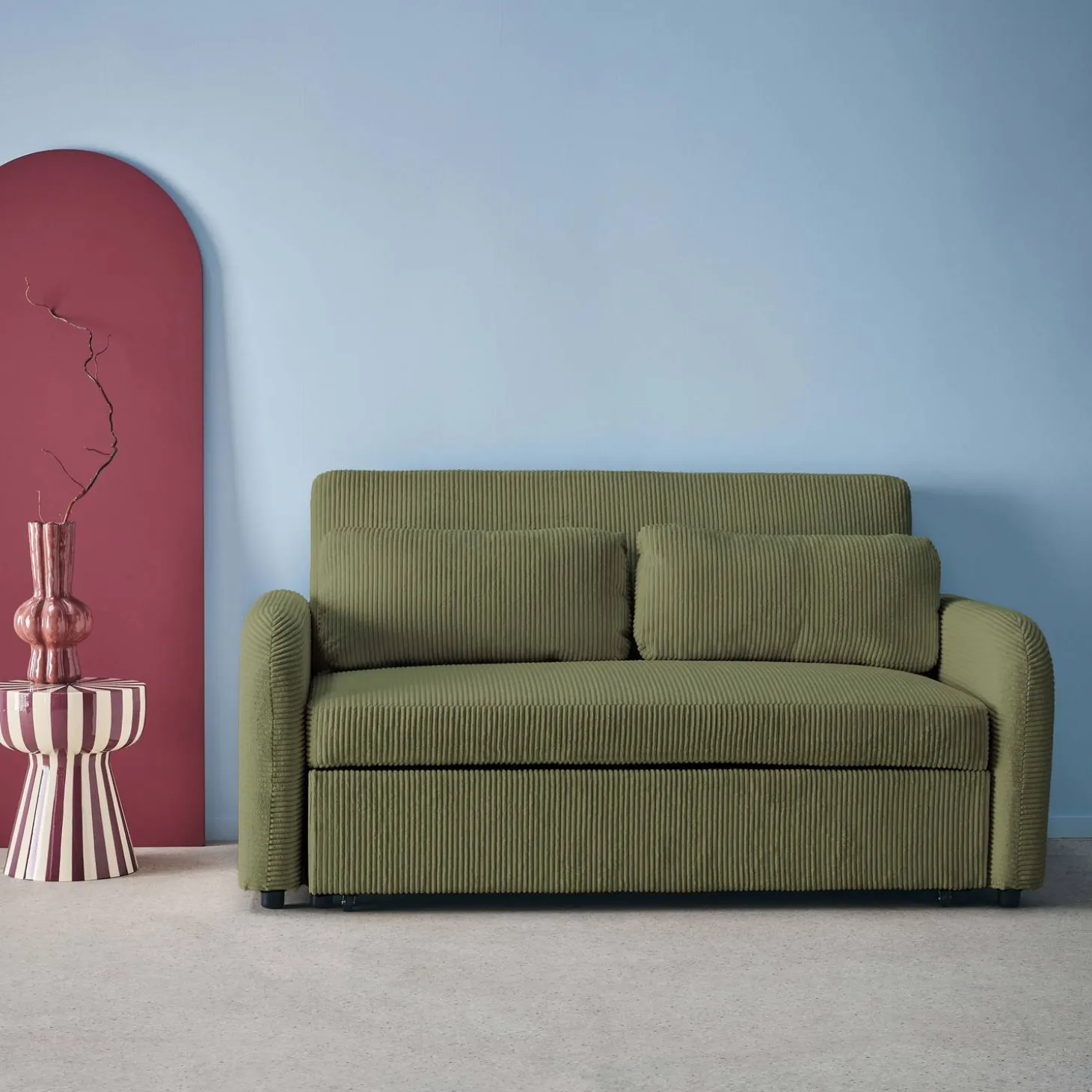 2-Sitzer Schlafsofa mit Cordbezug