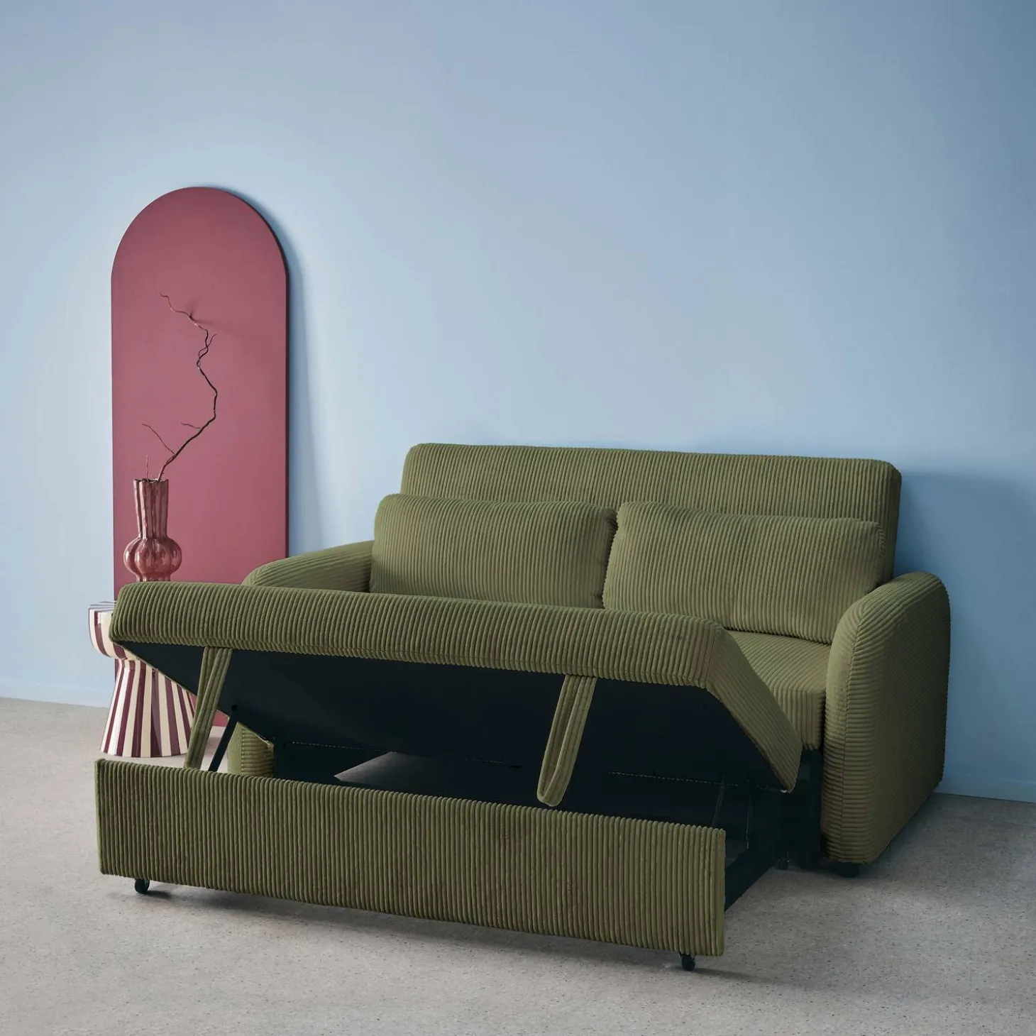 2-Sitzer Schlafsofa mit Cordbezug