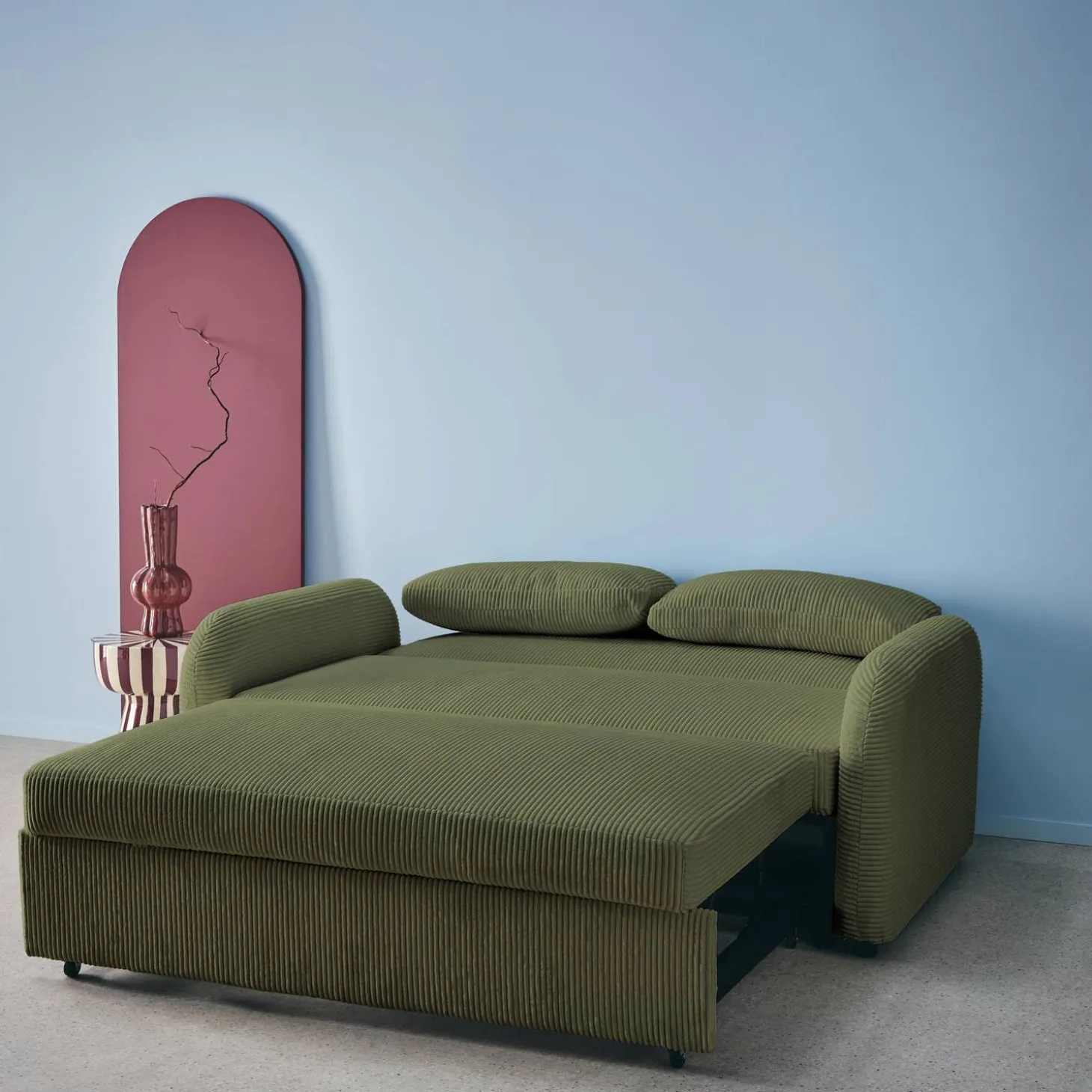 2-Sitzer Schlafsofa mit Cordbezug