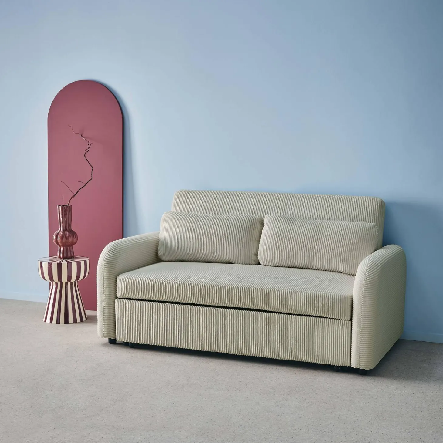 2-Sitzer Schlafsofa mit Cordbezug