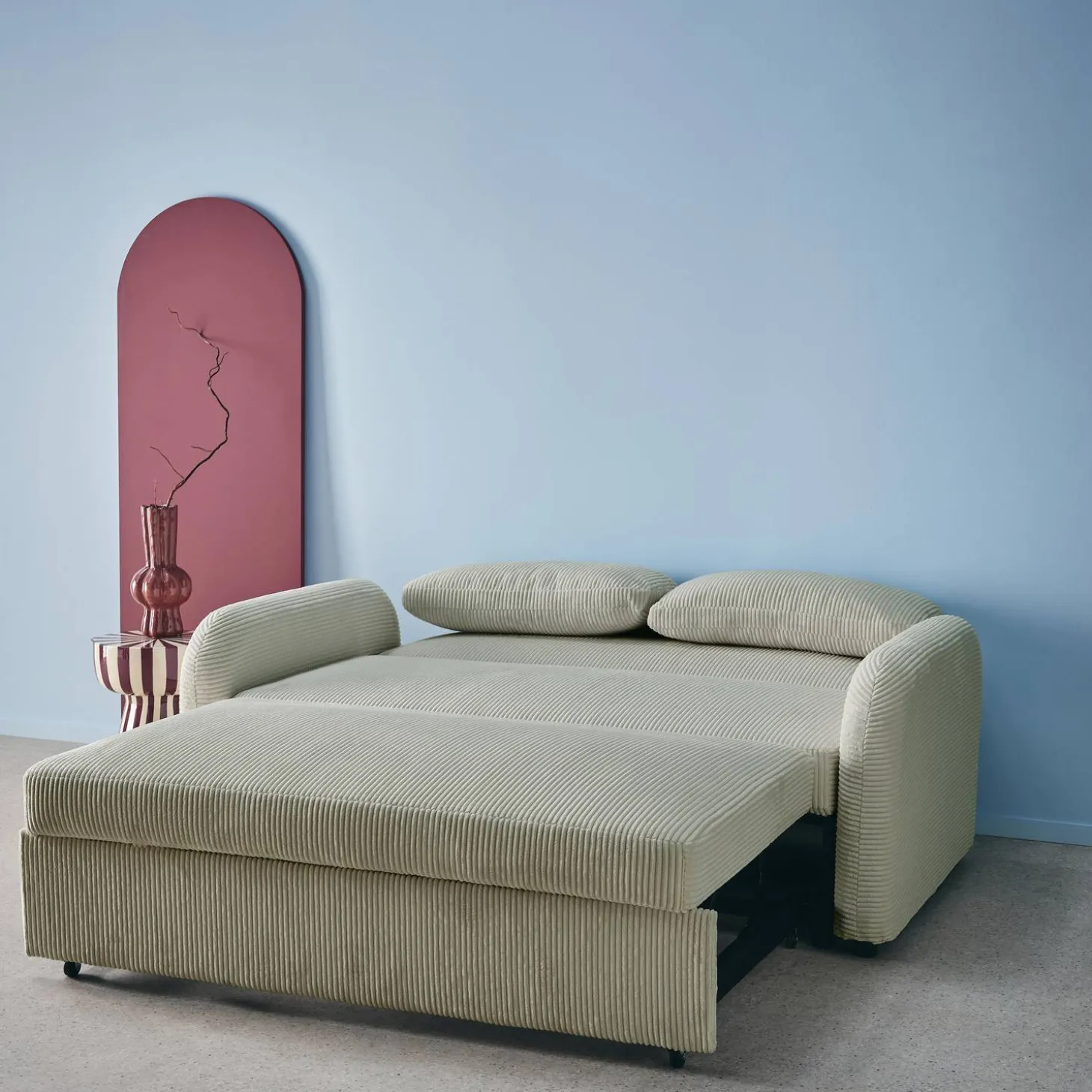 2-Sitzer Schlafsofa mit Cordbezug