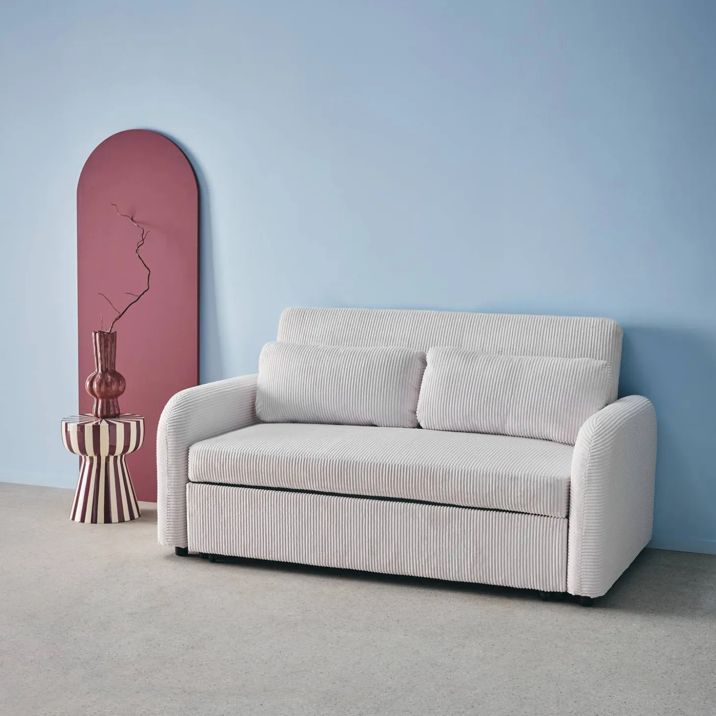 2-Sitzer Schlafsofa mit Cordbezug