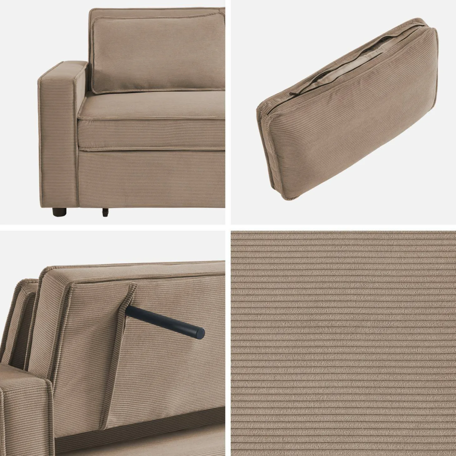 2-Sitzer Schlafsofa mit Cordbezug B 172,5 x T 91,5 x H 88,5cm