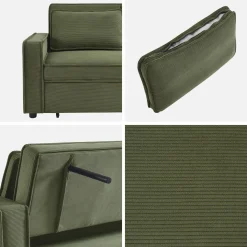 2-Sitzer Schlafsofa mit Cordbezug B 172,5 x T 91,5 x H 88,5cm