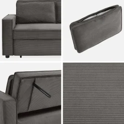2-Sitzer Schlafsofa mit Cordbezug B 172,5 x T 91,5 x H 88,5cm