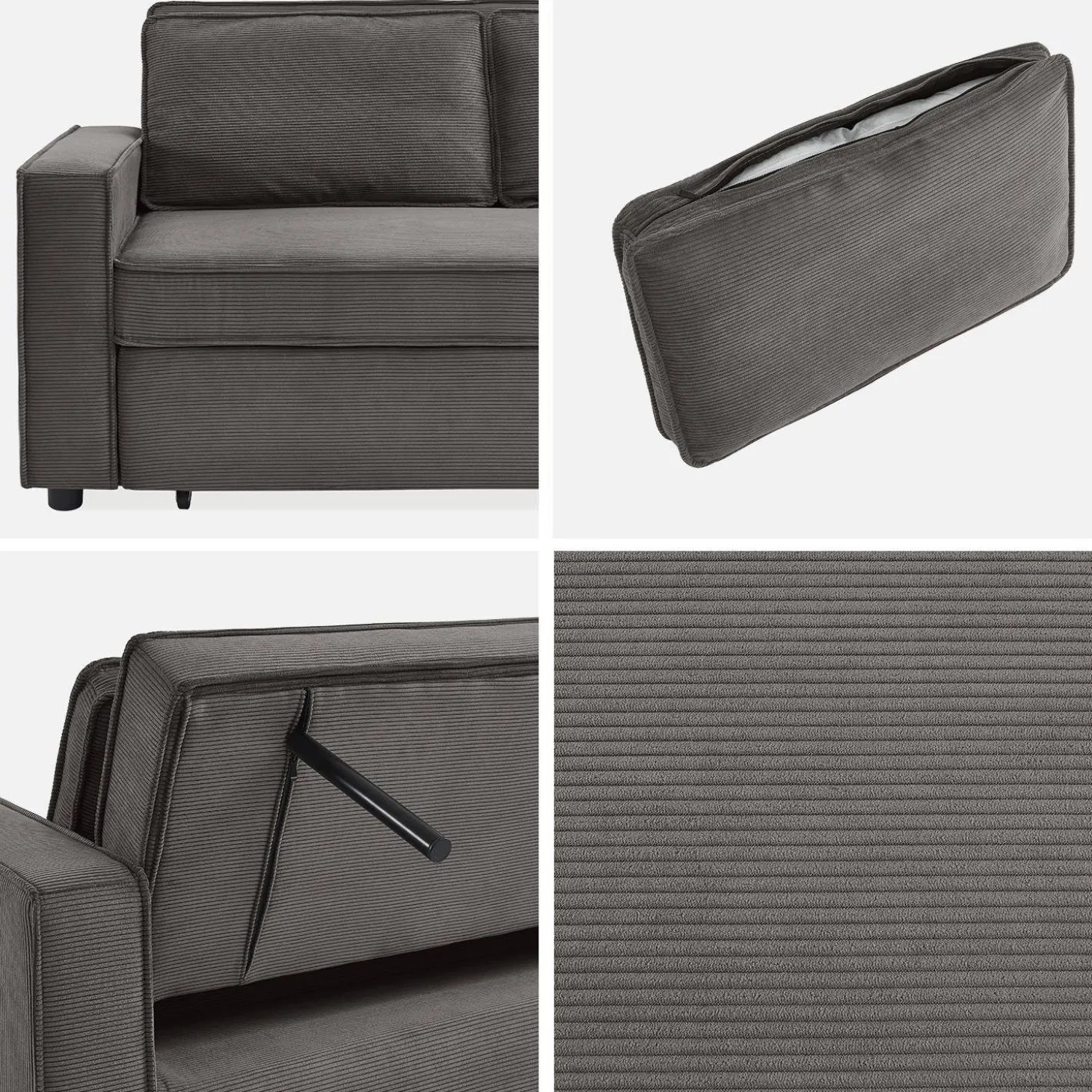 2-Sitzer Schlafsofa mit Cordbezug B 172,5 x T 91,5 x H 88,5cm