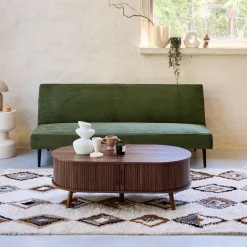 3-Sitzer Schlafsofa mit Cordbezug und Metallbeinen