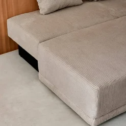 3-Sitzer Schlafsofa mit Cordbezug und Stauraum