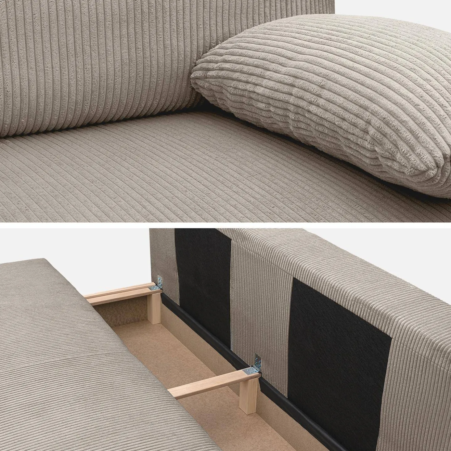 3-Sitzer Schlafsofa mit Cordbezug und Stauraum
