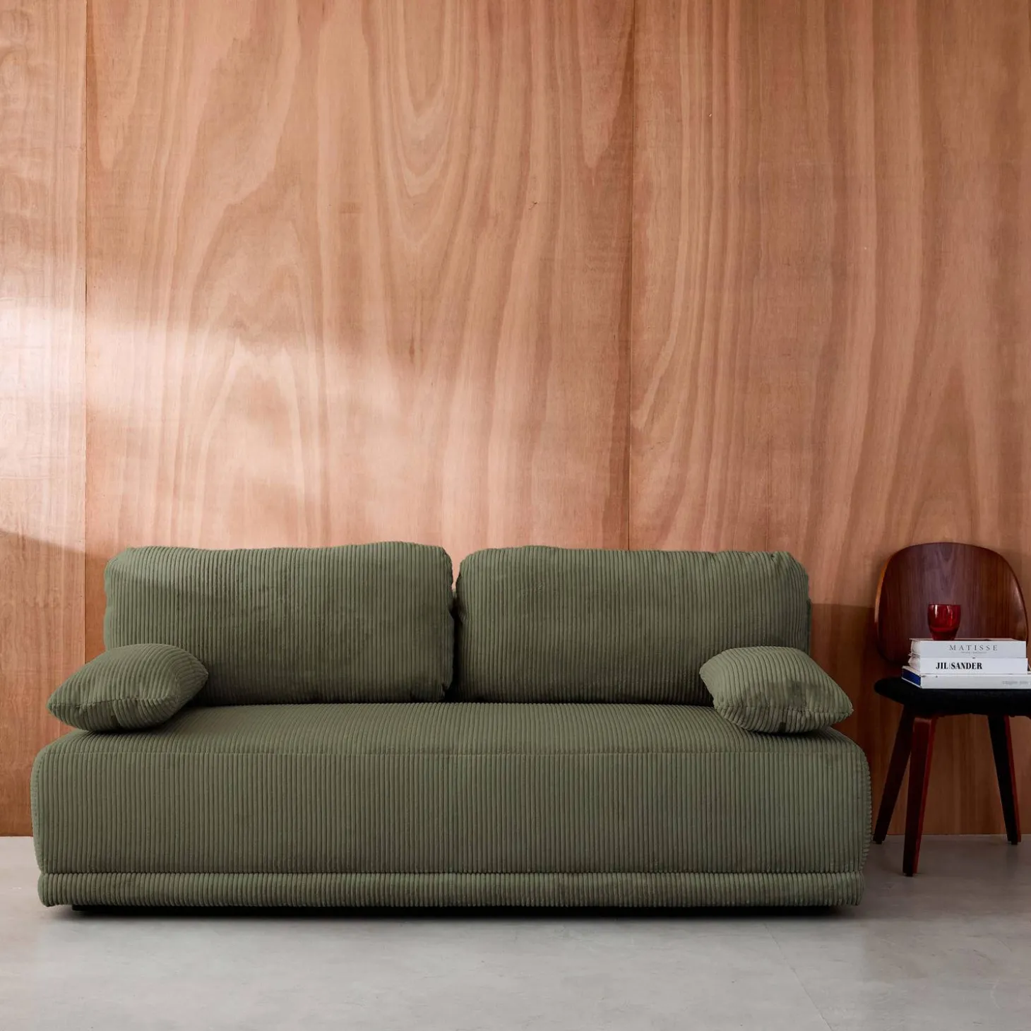 3-Sitzer Schlafsofa mit Cordbezug und Stauraum