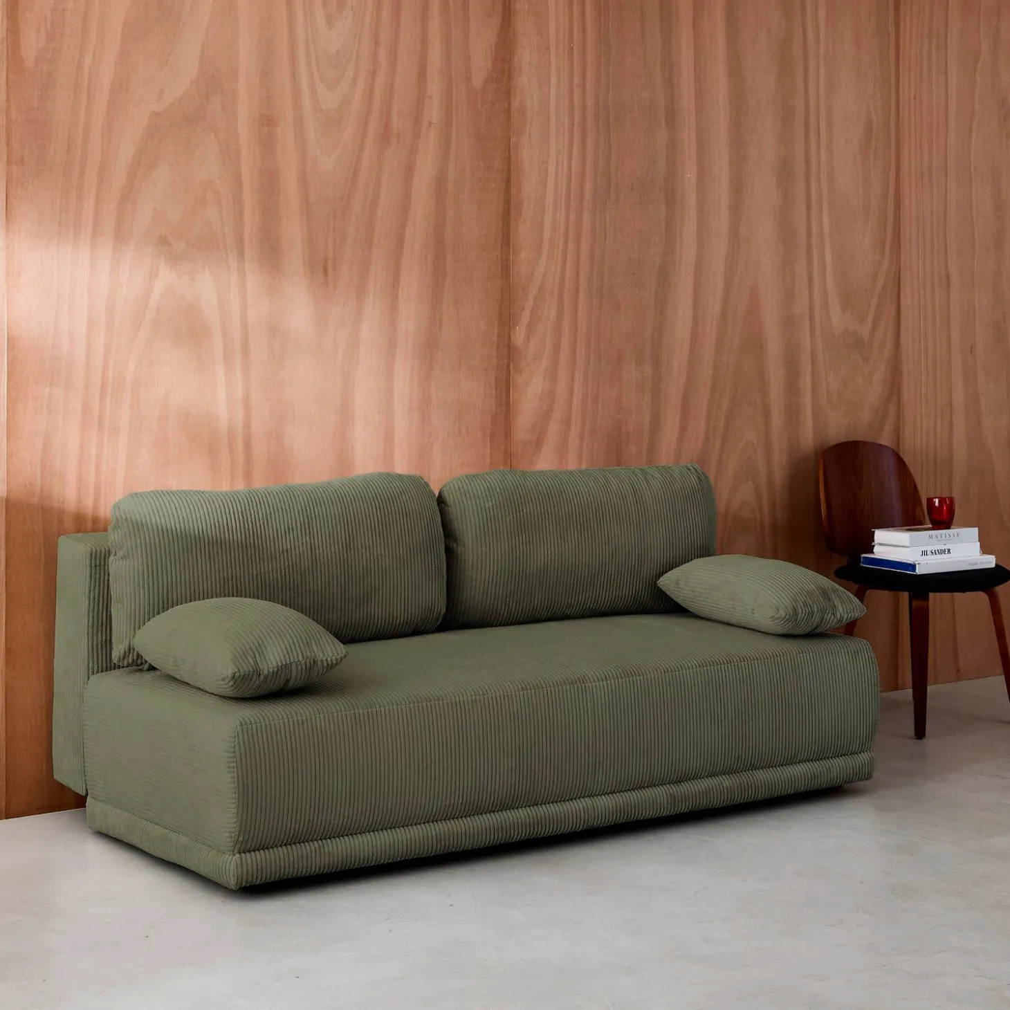 3-Sitzer Schlafsofa mit Cordbezug und Stauraum
