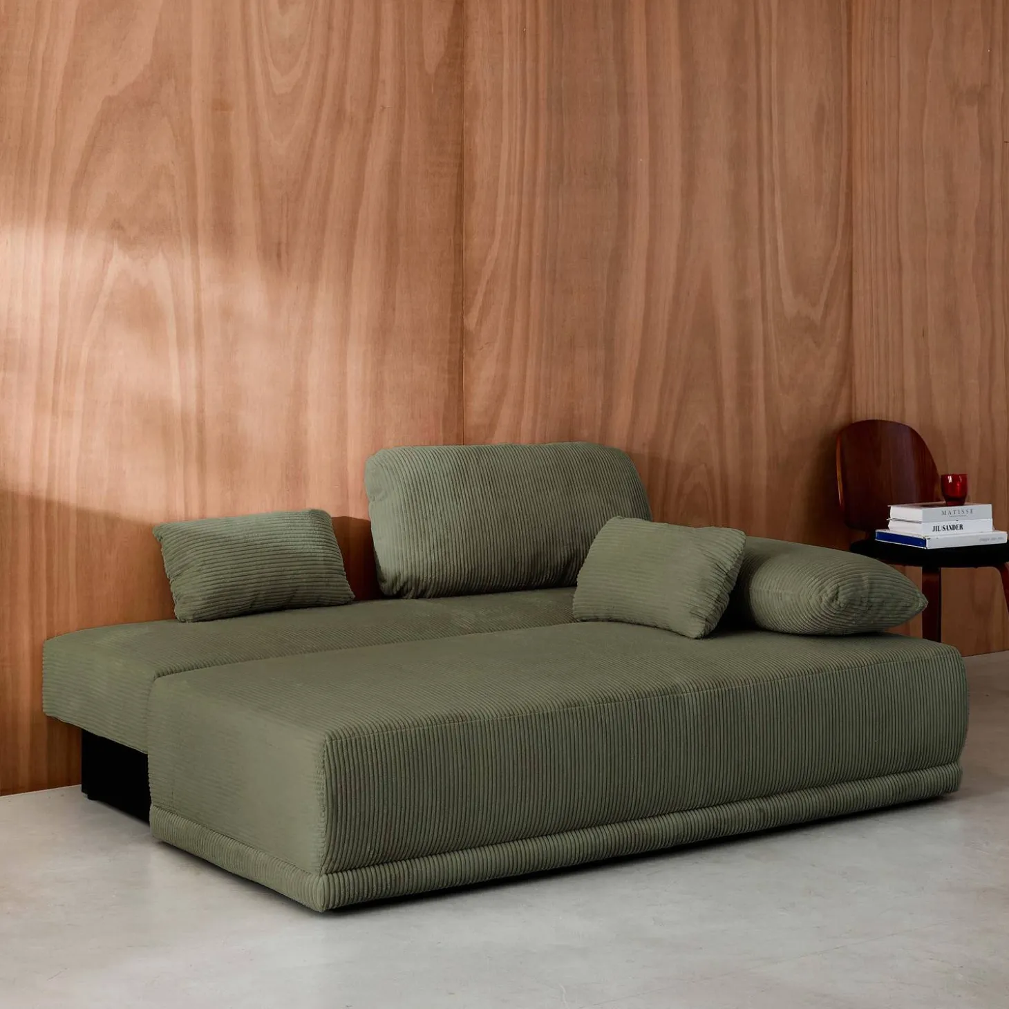 3-Sitzer Schlafsofa mit Cordbezug und Stauraum