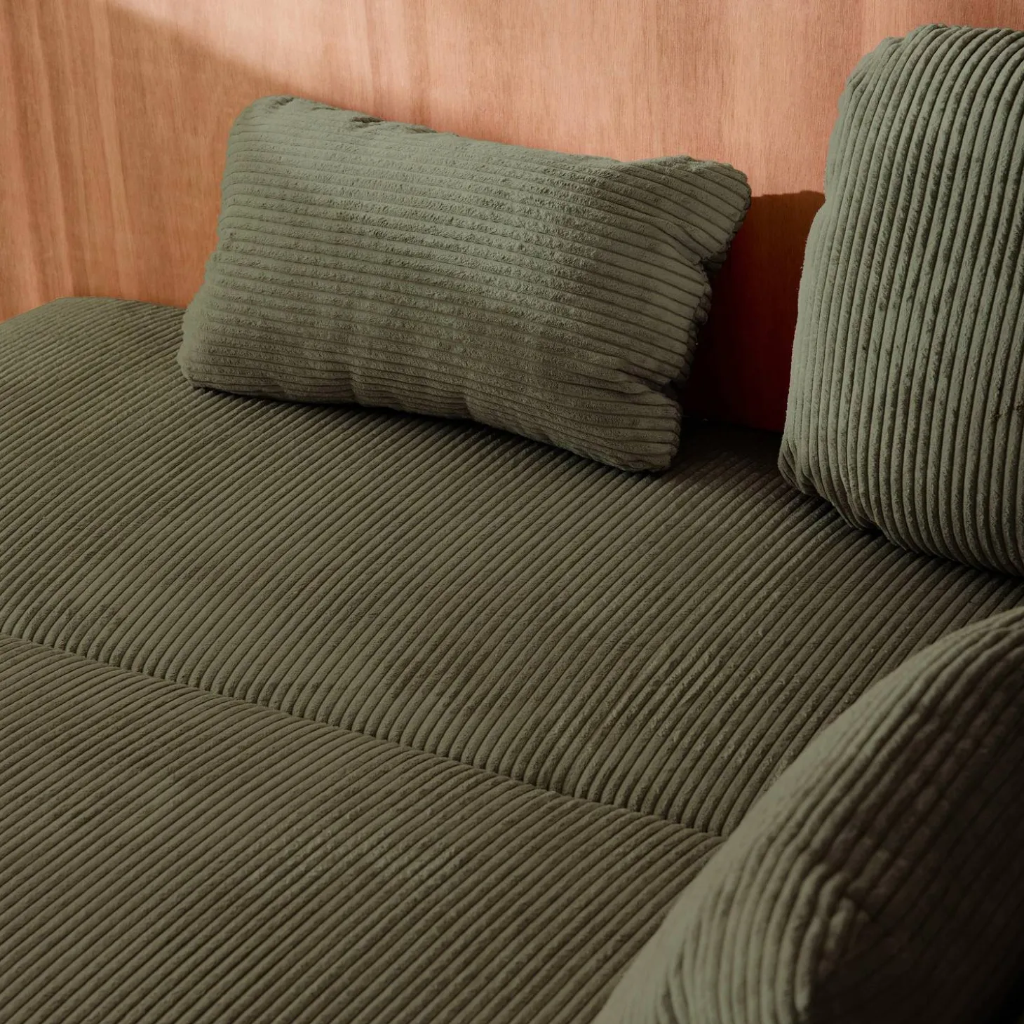 3-Sitzer Schlafsofa mit Cordbezug und Stauraum