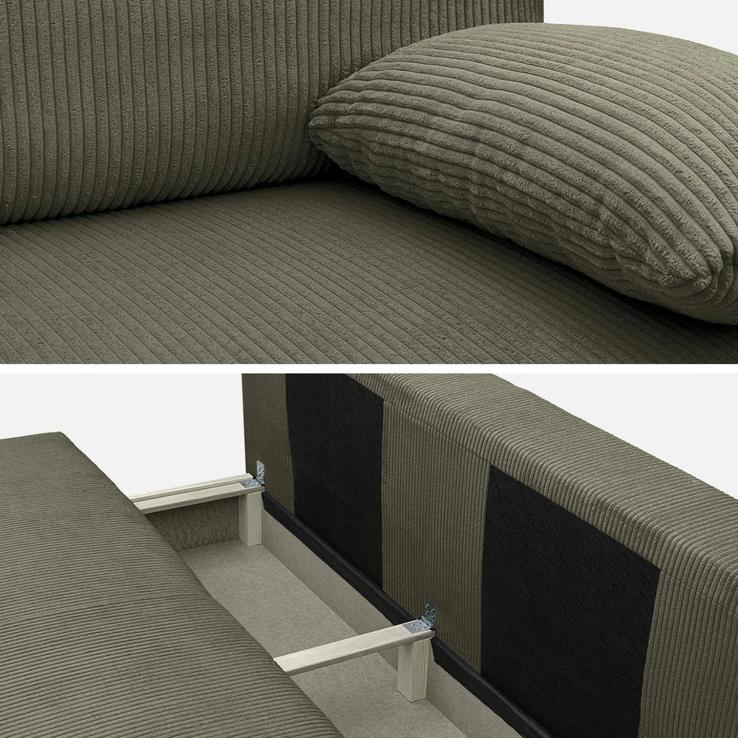 3-Sitzer Schlafsofa mit Cordbezug und Stauraum