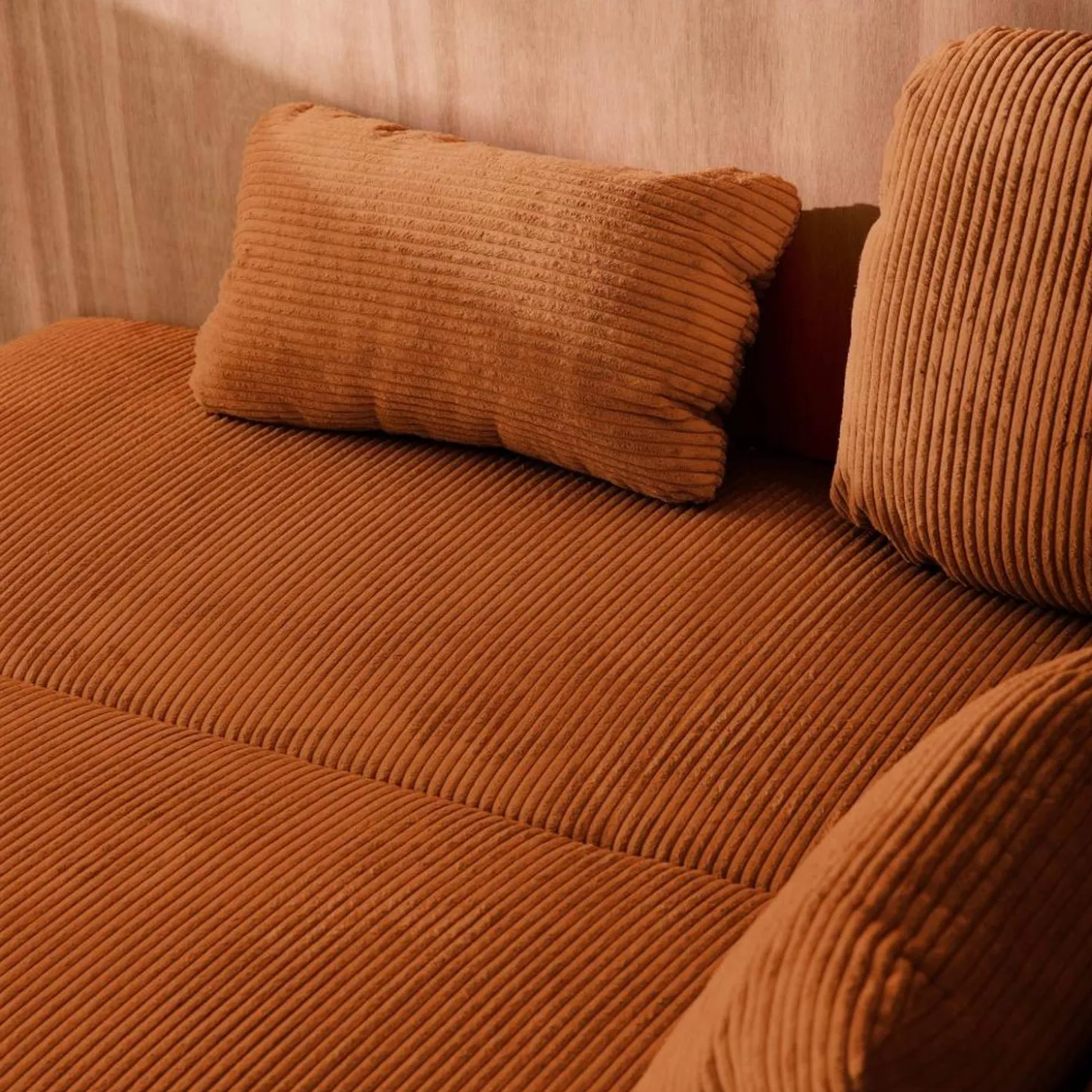 3-Sitzer Schlafsofa mit Cordbezug und Stauraum