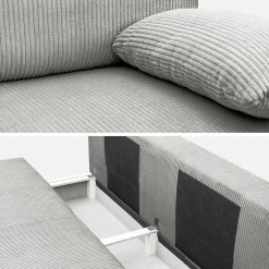 3-Sitzer Schlafsofa mit Cordbezug und Stauraum