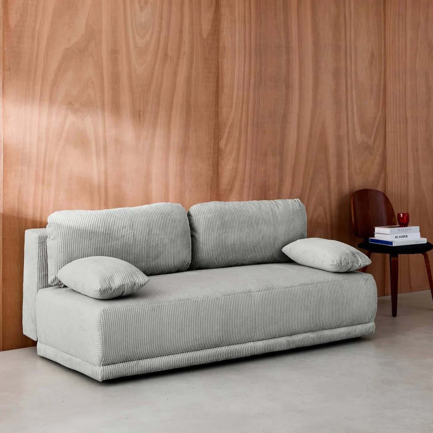 3-Sitzer Schlafsofa mit Cordbezug und Stauraum