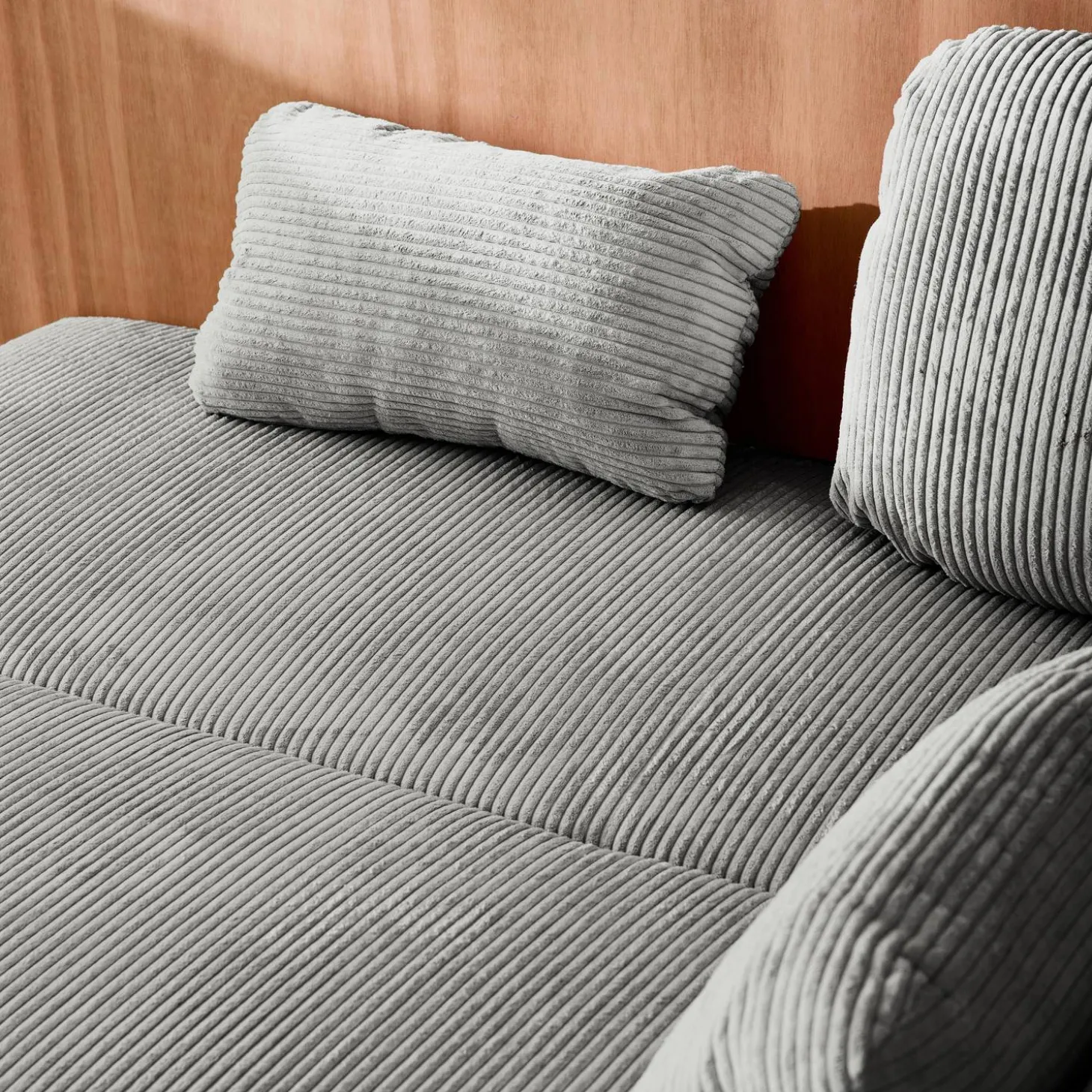 3-Sitzer Schlafsofa mit Cordbezug und Stauraum