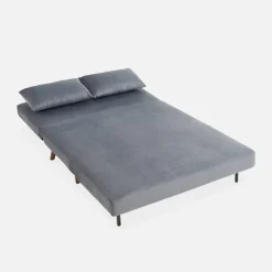 2-Sitzer Schlafsofa mit Holzbeinen