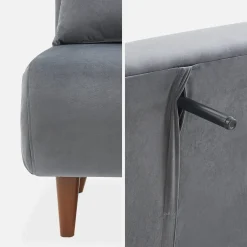 2-Sitzer Schlafsofa mit Holzbeinen