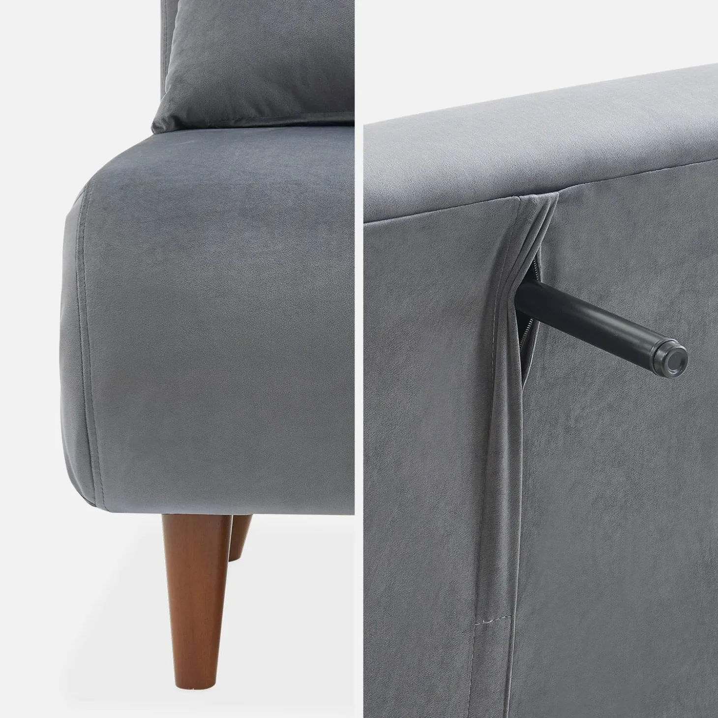 2-Sitzer Schlafsofa mit Holzbeinen