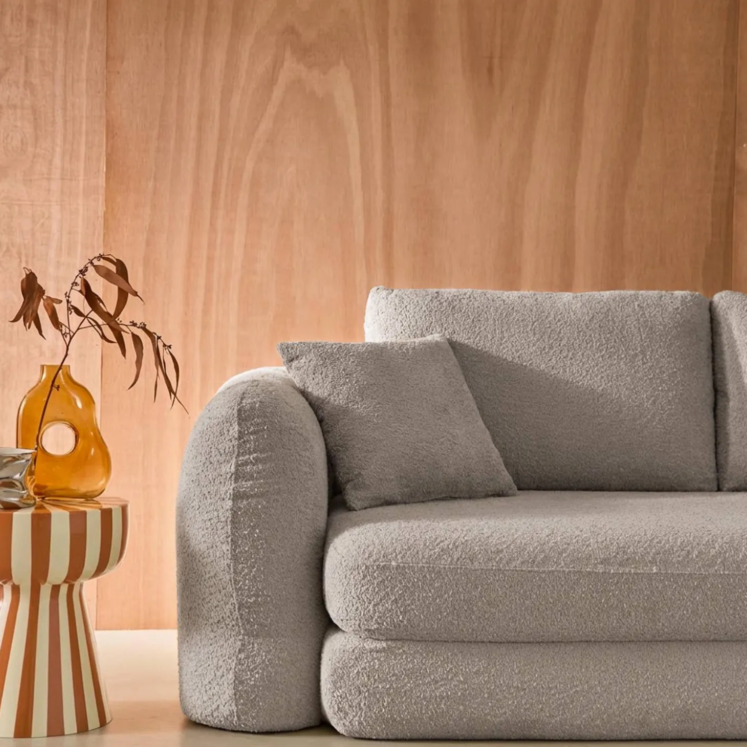 3-Sitzer-Schlafsofa mit strukturiertem Bouclé-Bezug
