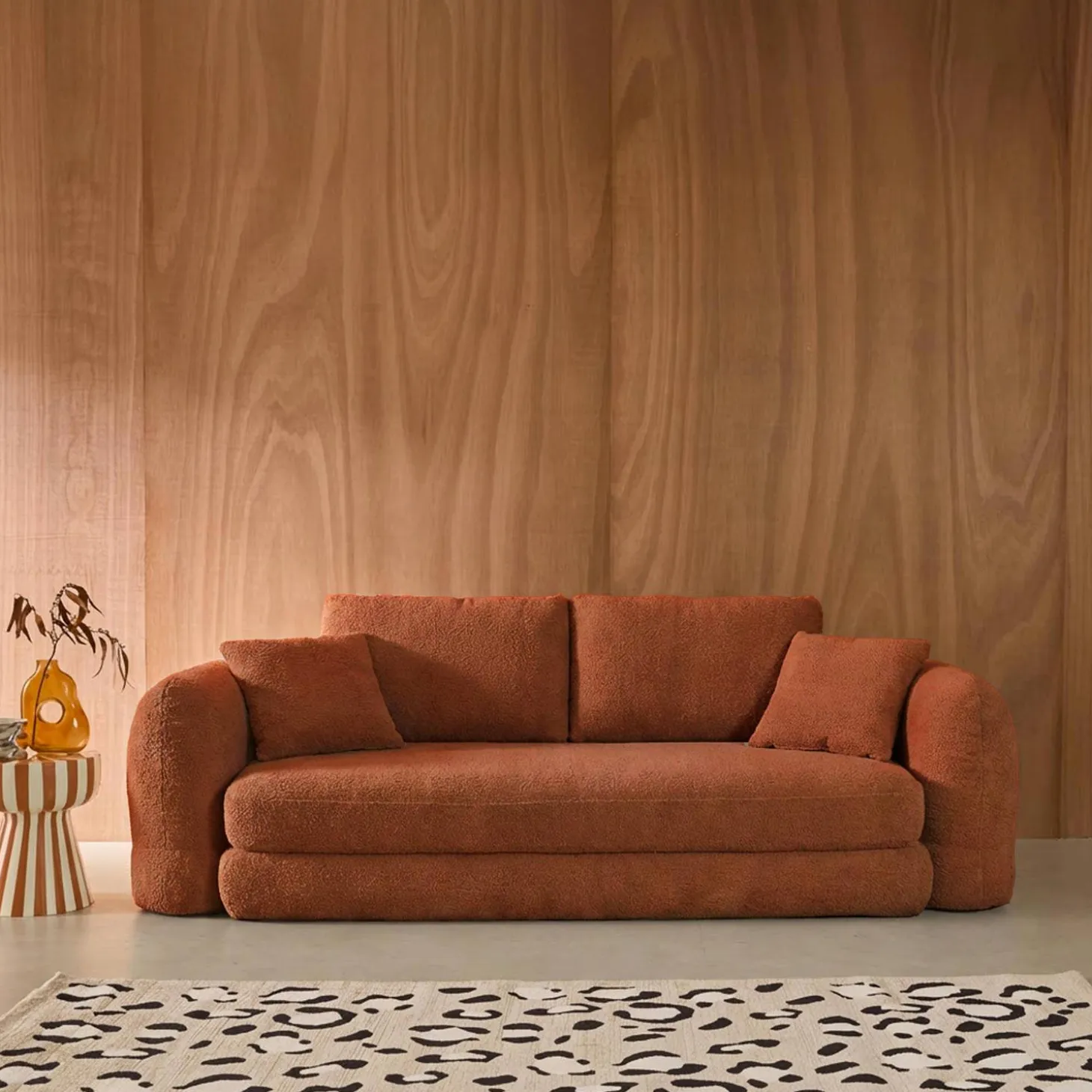 3-Sitzer-Schlafsofa mit strukturiertem Bouclé-Bezug
