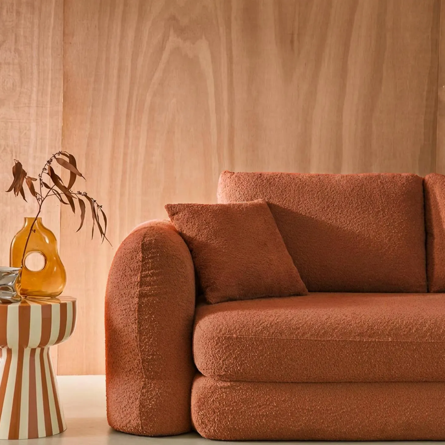 3-Sitzer-Schlafsofa mit strukturiertem Bouclé-Bezug