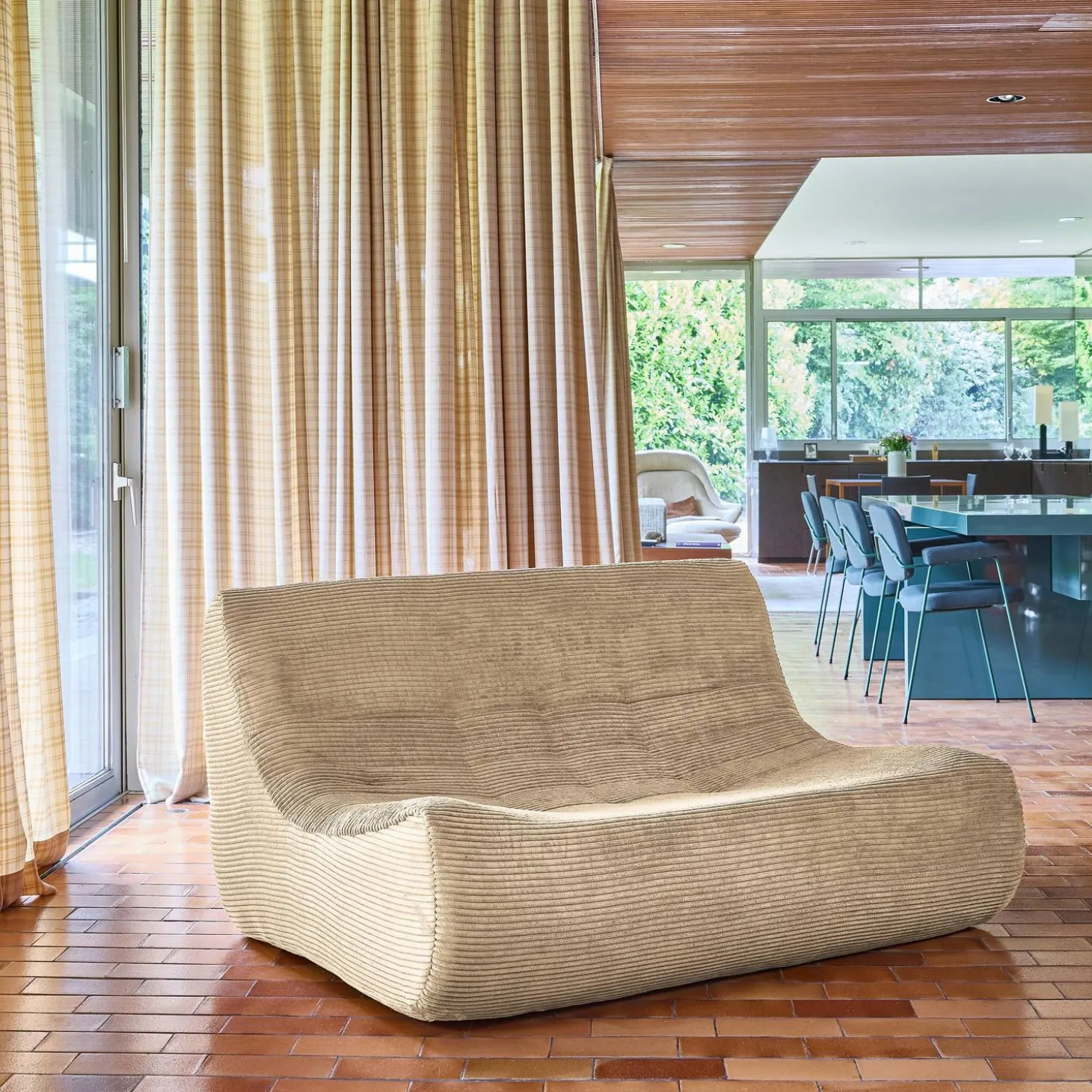 2-Sitzer Sessel mit Cordbezug