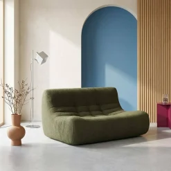 2-Sitzer Sessel mit strukturiertem Bouclé-Bezug